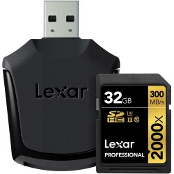 Lexar SD 32GB 2000X 300MB CON LECTOR