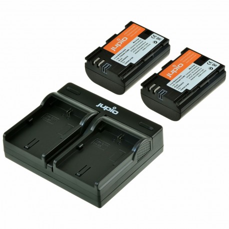 Jupio Kit Canon 2 Baterias LP-E6 + Cargador Dual USB