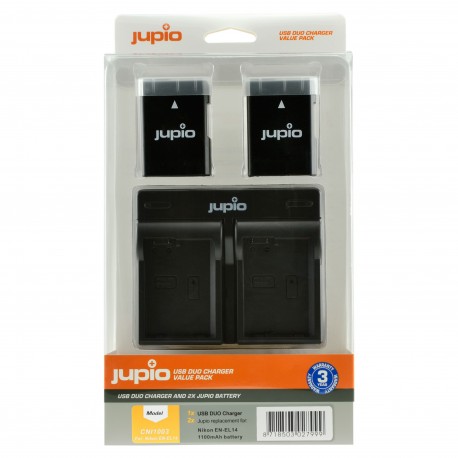 Jupio Kit Batería EN-EL14A + Cargador DUAL USB