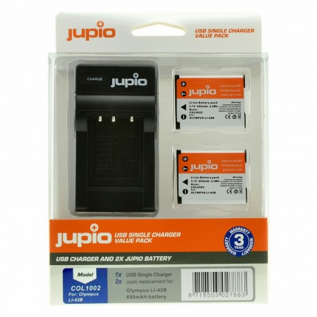 Jupio Kit Batería Li-90B/Li-92B + Cargador USB