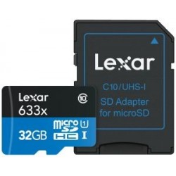 Lexar Micro SD 32GB 300X 45MB + ADAPTADOR
