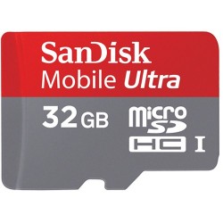 SanDisk 32GB microSDHC Memory Card Mobile Ultra Class 6 With SD Adapter