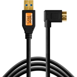 TetherPro USB 3.0 a Micro largo en L | Cable largo USB a micro USB en L TetherTools