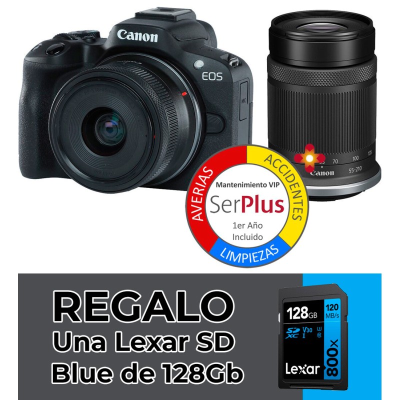 Canon EOS R50 + 18-45mm f4.5-6.3 + 55-210mm f5-7.1