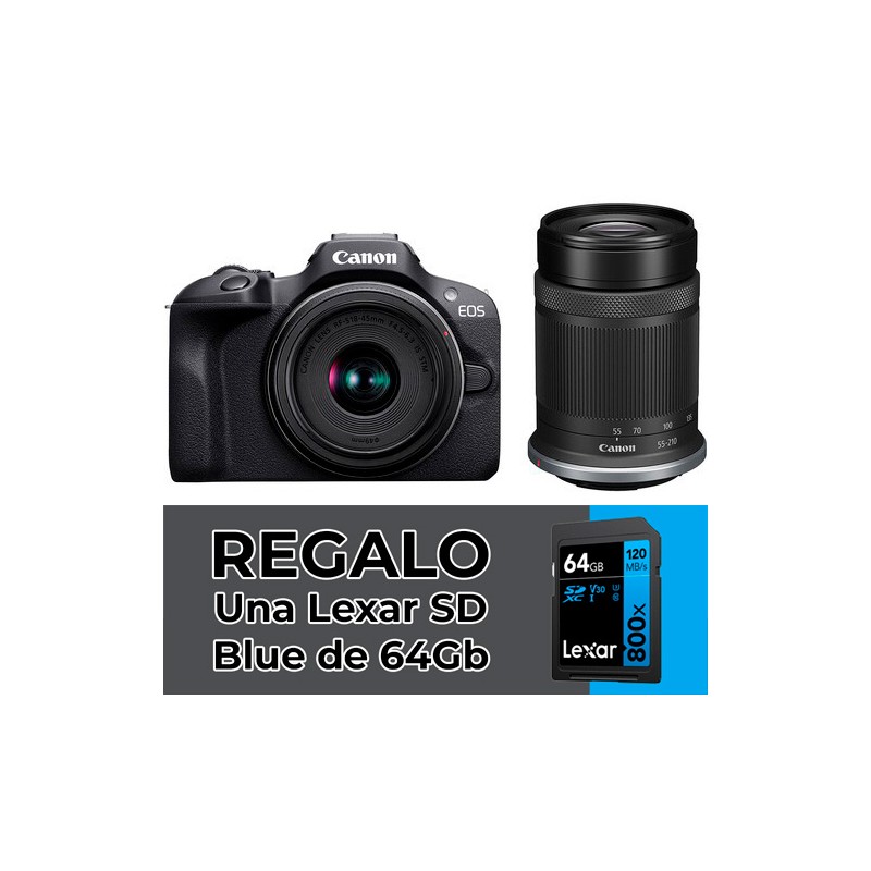 Canon EOS R100 + 18-45mm f3.5-6.3 + 55-210mm f5-7.1